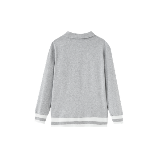 polo with striped edging - grey