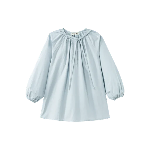 blouse with side bow - blue