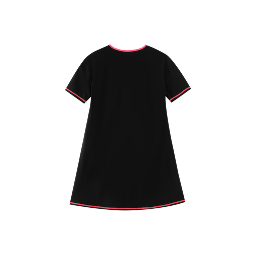 tennis print swim dress - black