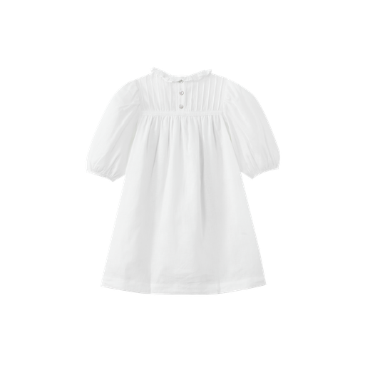 ruffle collar pintuck dress - white