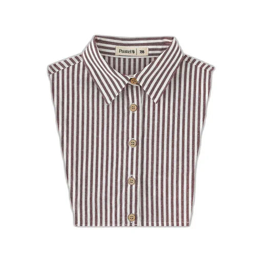 striped bib collar - burgundy striped