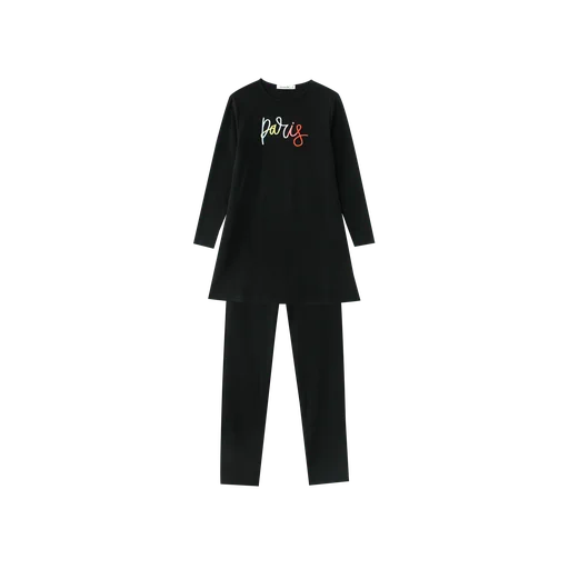 scribbled paris nightshirt - black