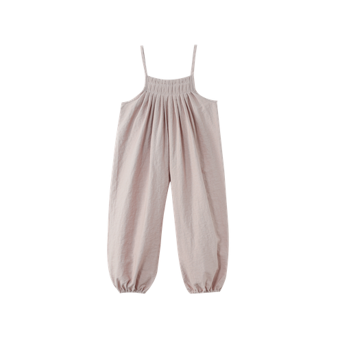 long romper with tucks - pink