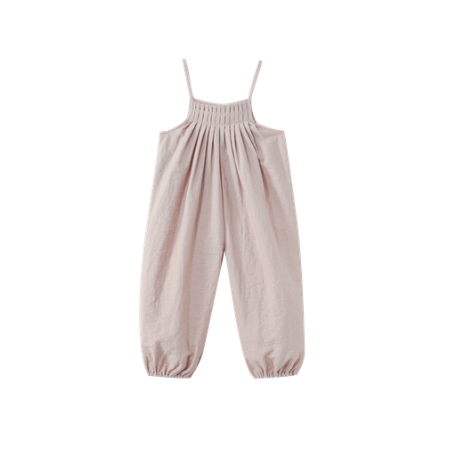 long romper with tucks - pink