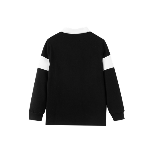 polo with center stripe - black