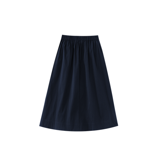 midi skirt with rubber waist - navy