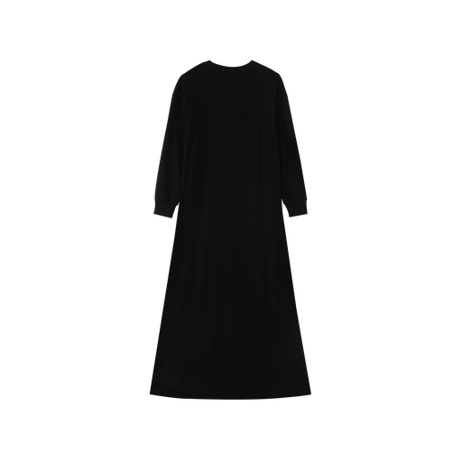 nightgown with center embroidery - black