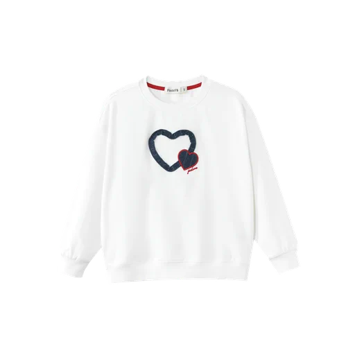 double heart sweatshirt - white