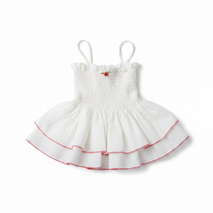 set outfit stitch ruffle tank and bloomers - natural/red