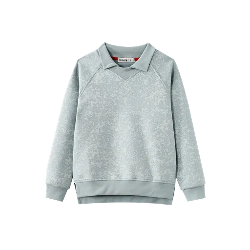 heathered sweat with collar - blue heather