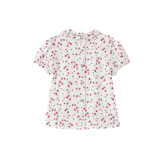 ruffle collar floral blouse - floral