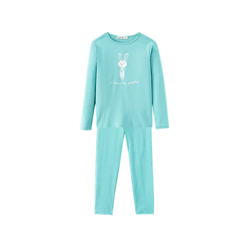 little bunny pajama set - blue