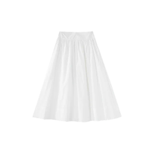 midi circle skirt with side tie - white