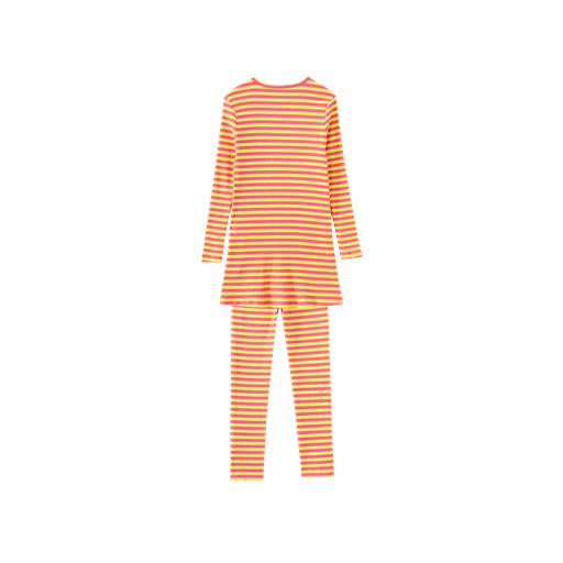 striped ribbed nightshirt - peach striped