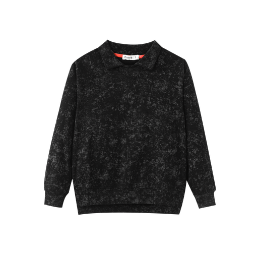 heathered sweat with collar - black heather