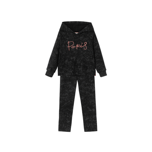 paris heathered sweat set - black heather