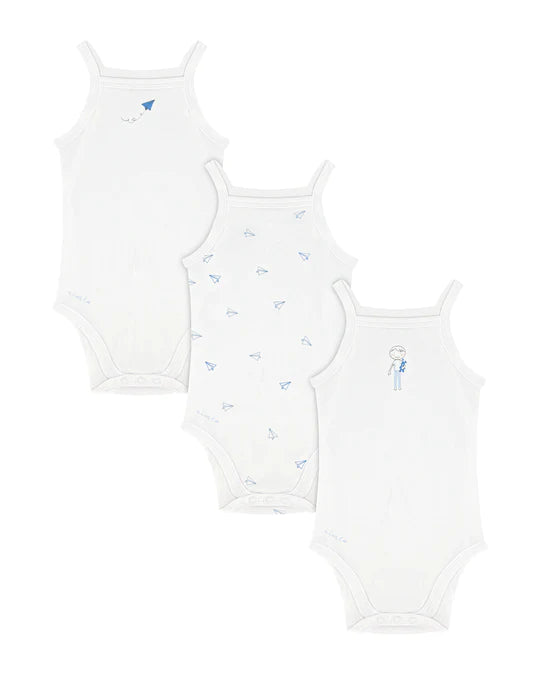 onsie sleevless 3-pack - white