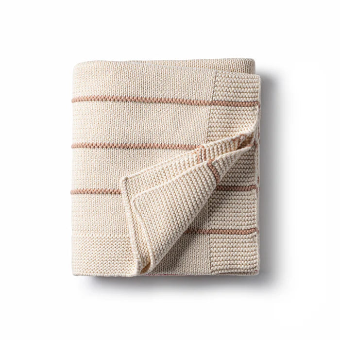 blanket bande knit striped - rose