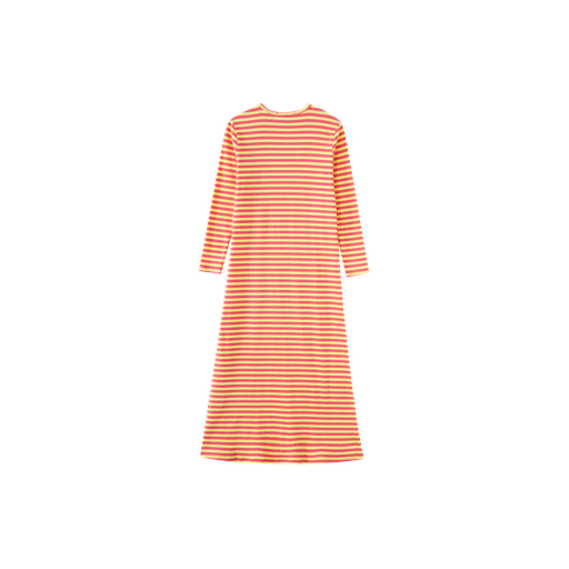 striped ribbed nightgown - peach striped