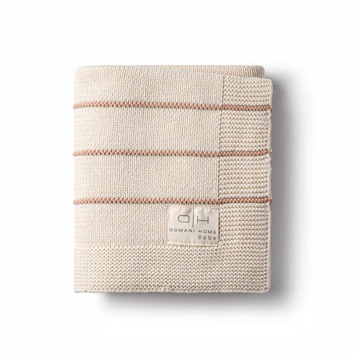 blanket bande knit striped - rose