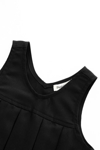 v neck pleated jumper - black