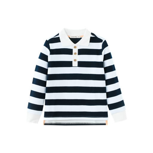 striped polo - navy striped
