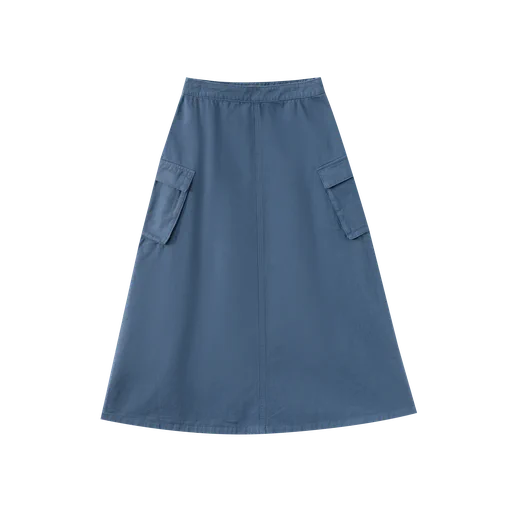 midi skirt with pockets - blue