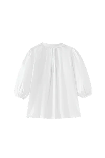 pintuck peter pan blouse - white