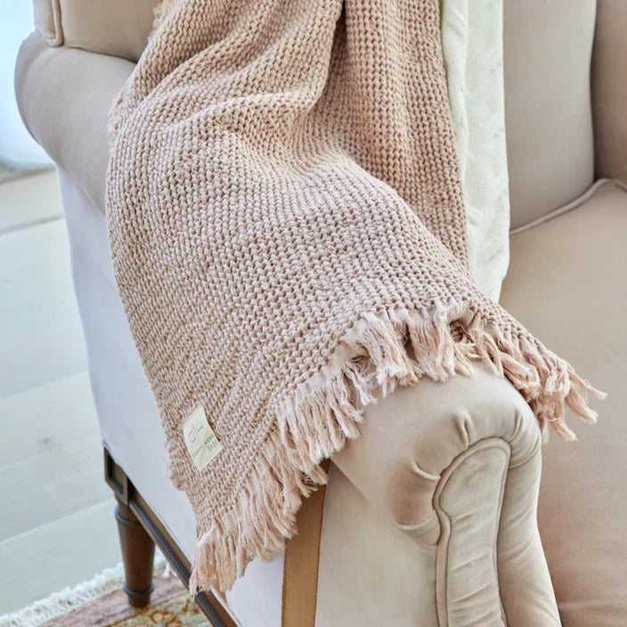 blanket waffle muslin - blush