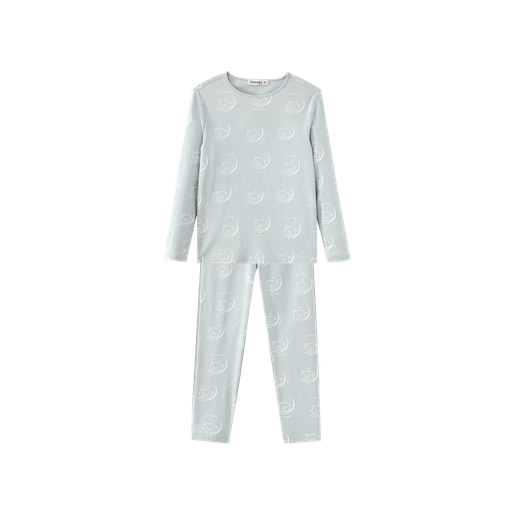 teddy printed pajama - light blue