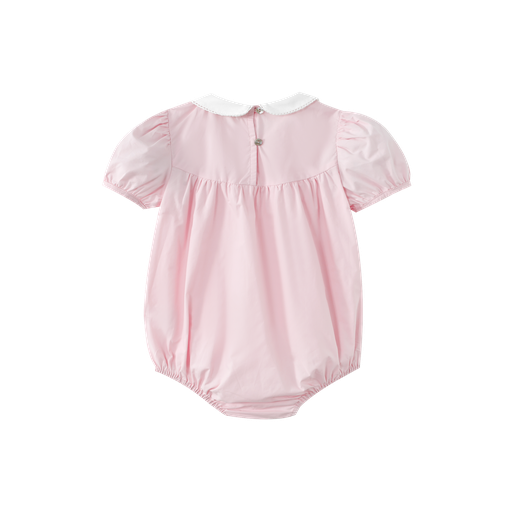 embroidered collar romper - light pink