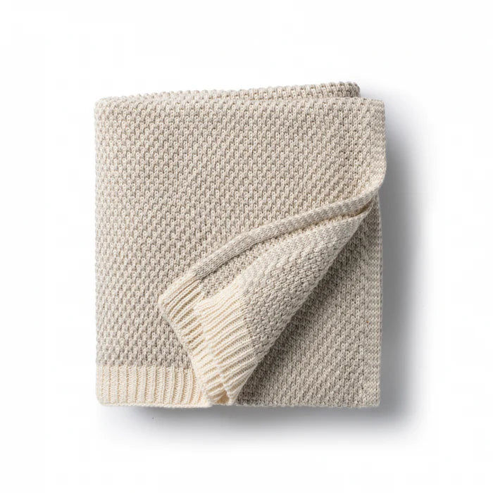 blanket brunello knit - linen sand