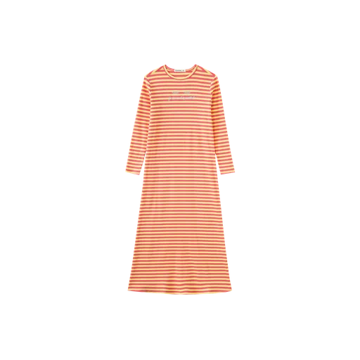 striped ribbed nightgown - peach striped