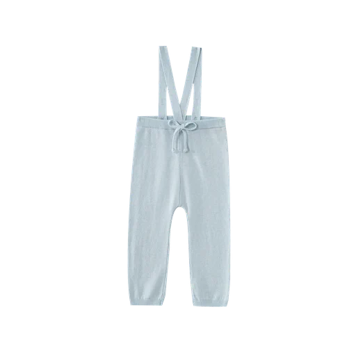 knit suspender legging - blue