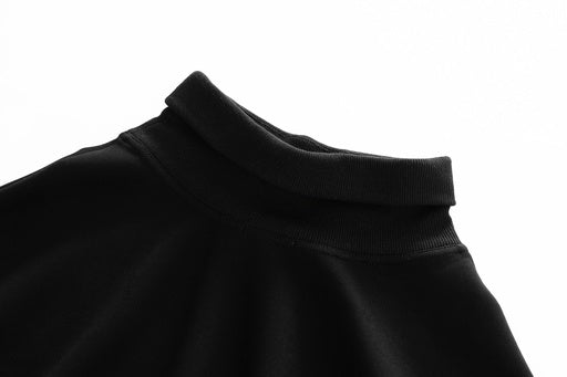 circle skirt with knit waist - black