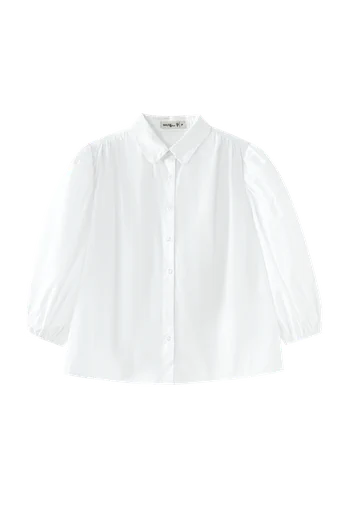 gathered shoulder blouse - white