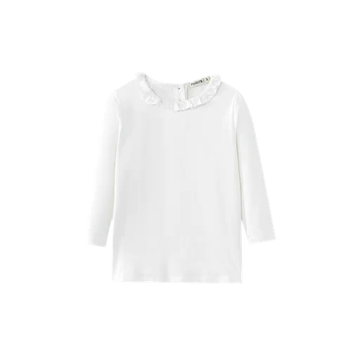 ruffle neck t-shirt - white