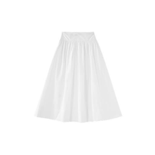 midi circle skirt with side tie - white