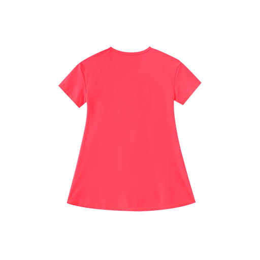tennis print swim dress - coral