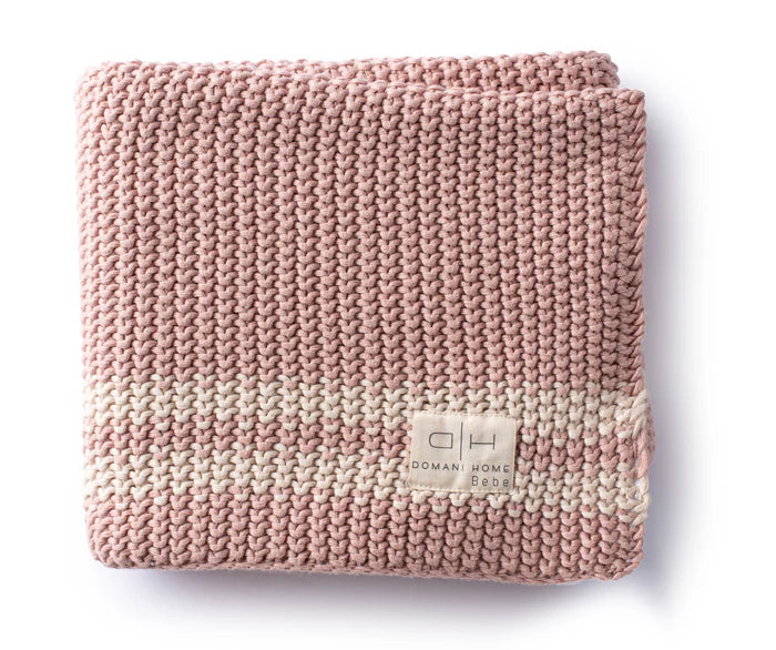 blanket chunky stripe - blush shell