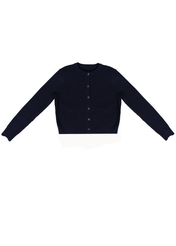 cardigan cropped rib - navy