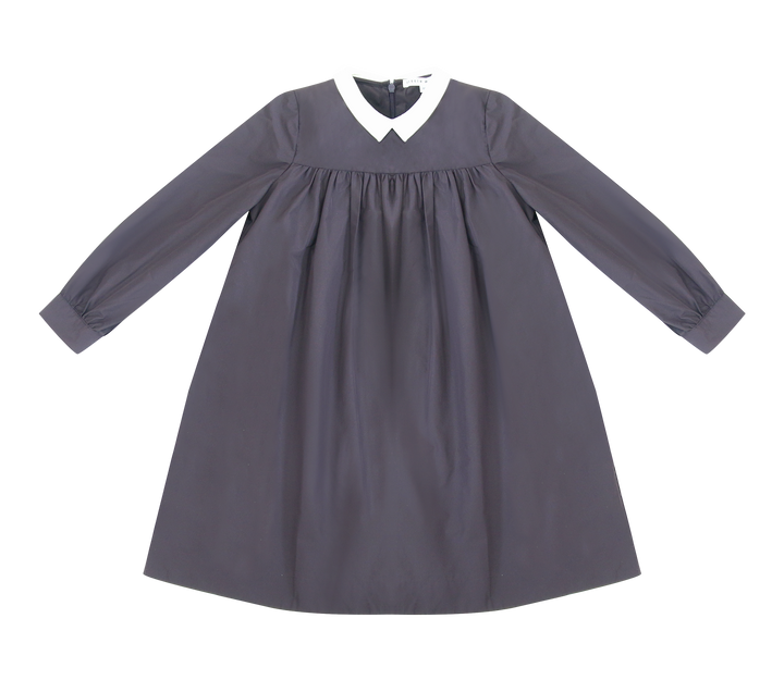 dress taffeta with collar - plum