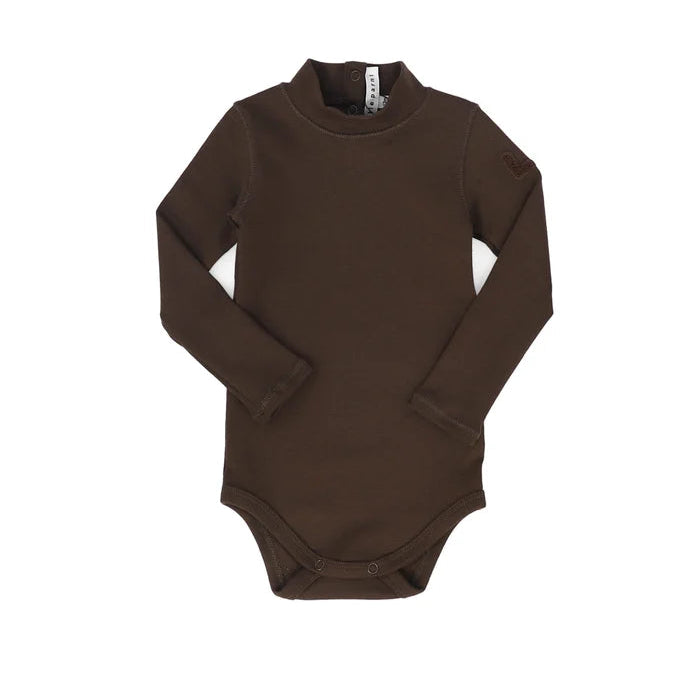 onesie logo patch turtleneck - brown