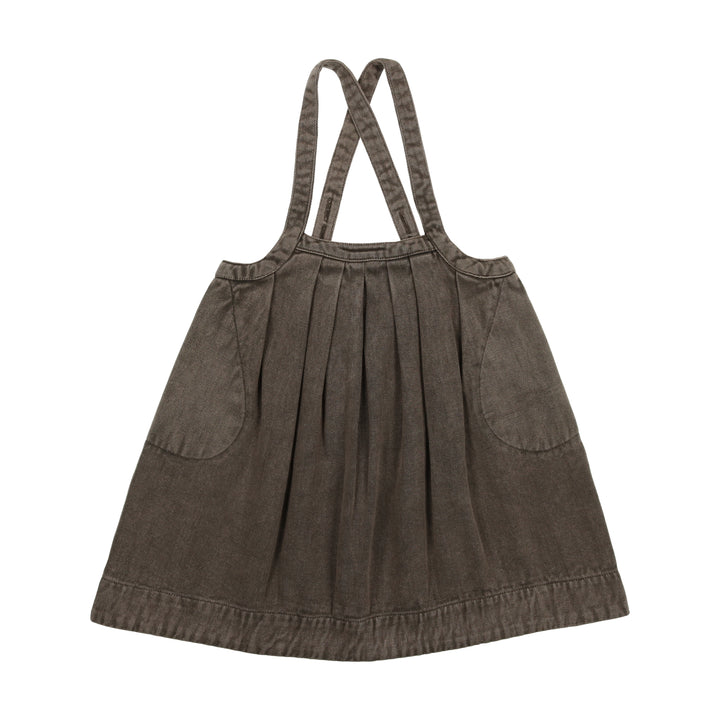 dress pinafore denim - taupe