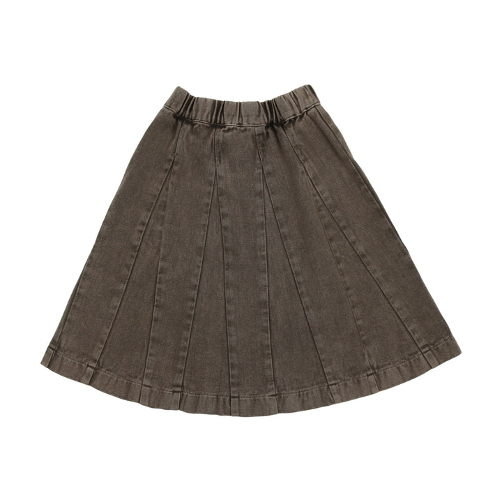 skirt pleated denim - taupe