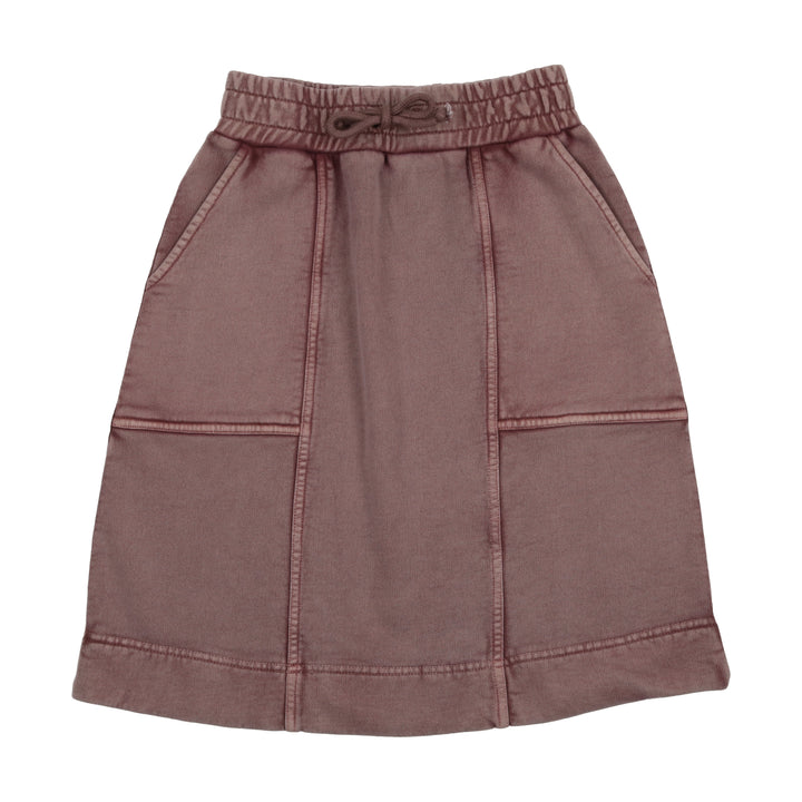 skirt drawstring washed edge - washed purple