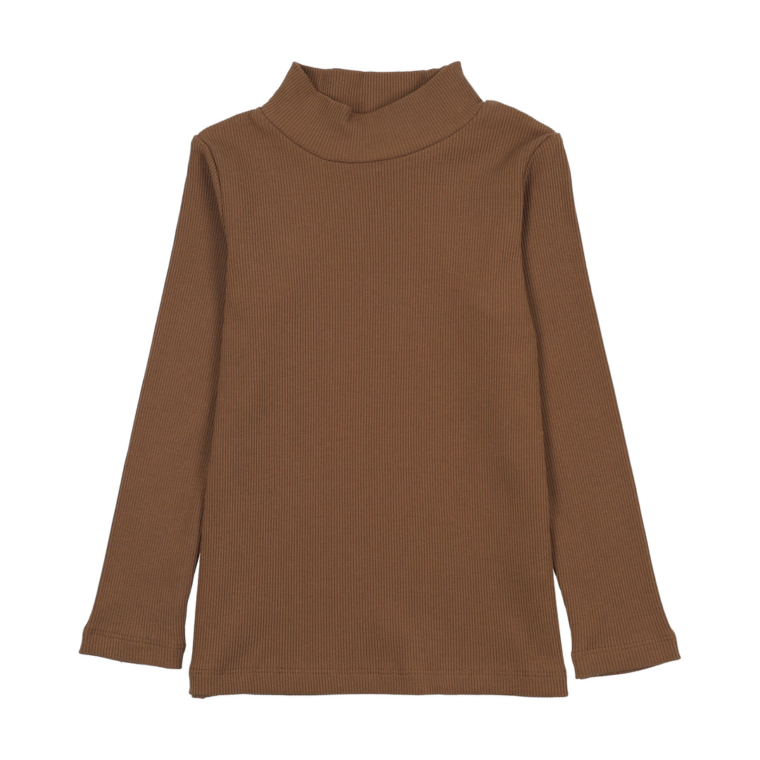 tee l/s ribbed mockneck - ochre