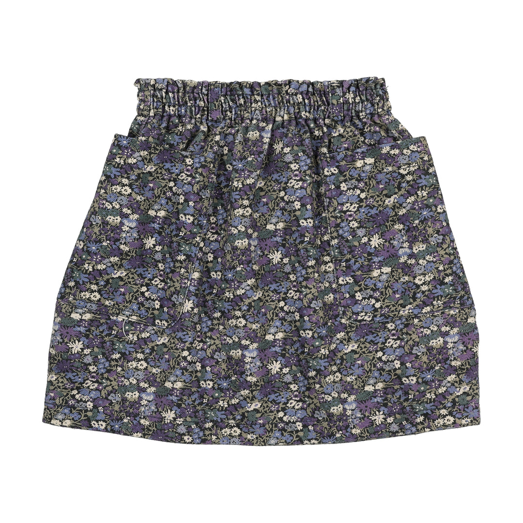 skirt canvas side pockets - navy liberty print