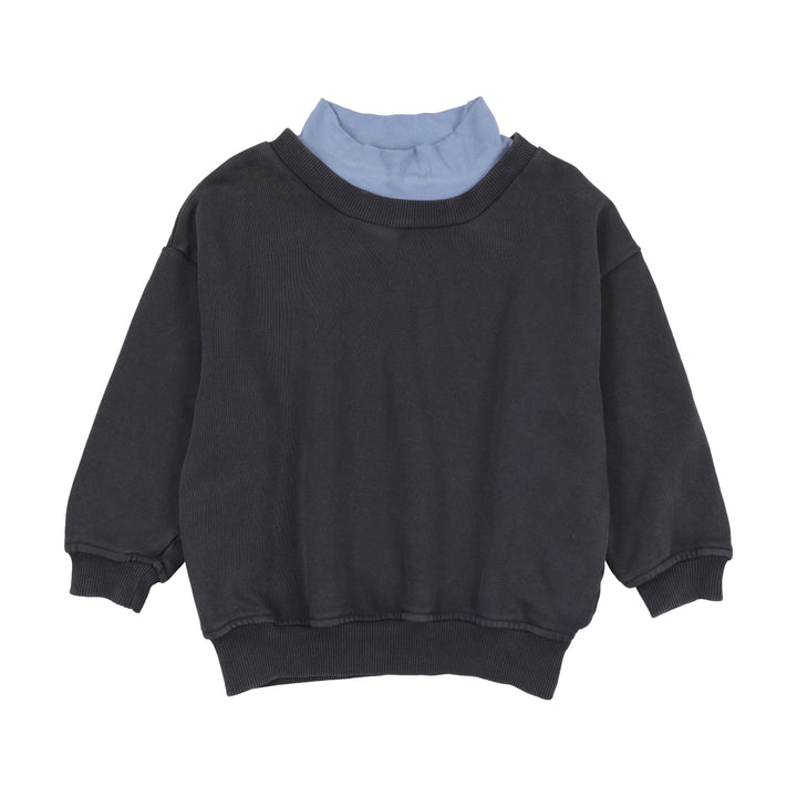 top l/s tonal mockneck sweatshirt - navy