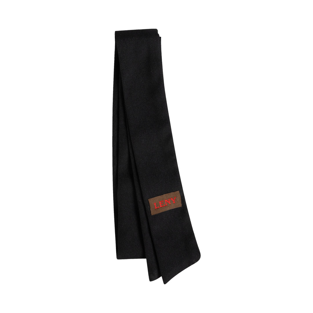 pony canvas logo patch hair tie - black-9
